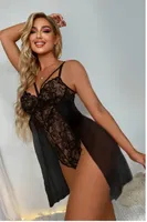 Siyah Açık Detaylı Babydoll Bella Notte 15035 Siyah detay görünüm